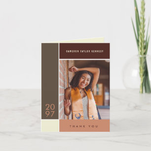 Mondriaan Eenvoudige Kleurblokken Afstudeerfoto Bedankkaart