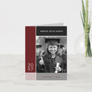 Mondriaan Eenvoudige Kleurblokken Afstudeerfoto Bedankkaart