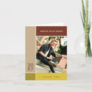 Mondriaan Eenvoudige Kleurenblokken Afstudeerfoto Bedankkaart