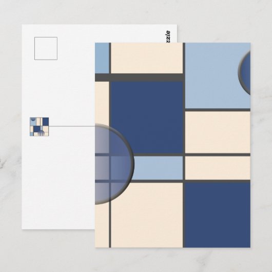 Mondriaan en Pastell Briefkaart (Voorkant / Achterkant)