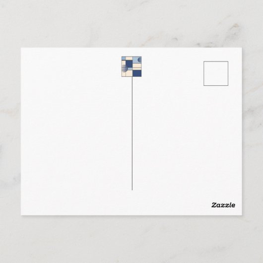 Mondriaan en Pastell Briefkaart (Achterkant)