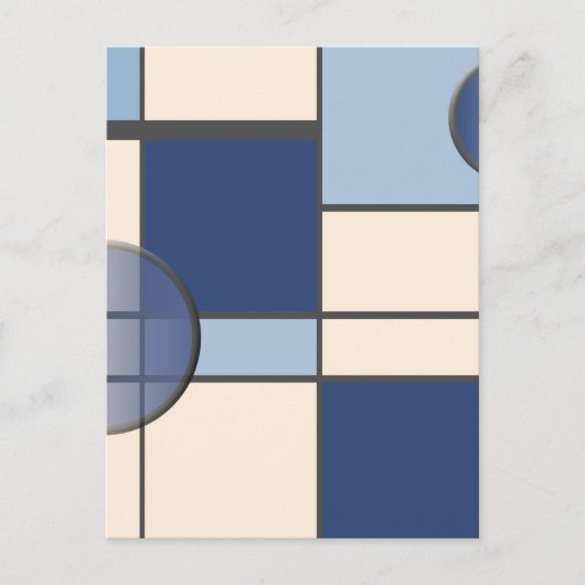 Mondriaan en Pastell Briefkaart (Voorkant)