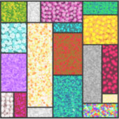 Mondriaan Floral Graphic Design Abstraction Sticker (Voorkant)