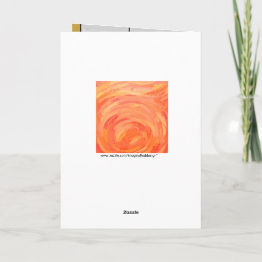 Mondriaan Geel Roze Blauw Afdrukken Kaart (Achterkant)