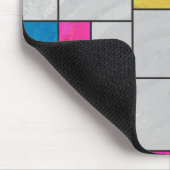 Mondriaan Geel Roze Blauw Afdrukken Muismat (Hoek)