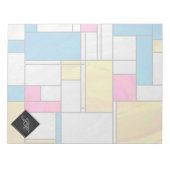 Mondriaan Geel Roze Blauw Afdrukken Notitieblok (Voorkant)