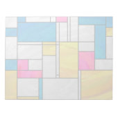 Mondriaan Geel Roze Blauw Afdrukken Notitieblok (Voorkant)