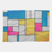 Mondriaan Geel Roze Blauw Afdrukken Theedoek (Horizontaal)