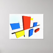 Mondriaan geïnspireerd 3D Canvas Afdruk (Voorkant)