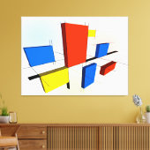 Mondriaan geïnspireerd 3D Canvas Afdruk (Insitu (Woonkamer))
