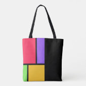 Mondriaan geïnspireerd kleurenblok tote bag (Achterkant)