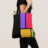 Mondriaan geïnspireerd kleurenblok tote bag (Dichtbij)