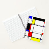 Mondriaan geïnspireerd Modern Geometric Red Blauw  Notitieboek (Binnen)