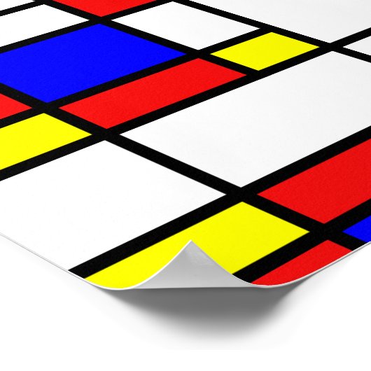 Mondriaan geïnspireerd poster (Hoek)