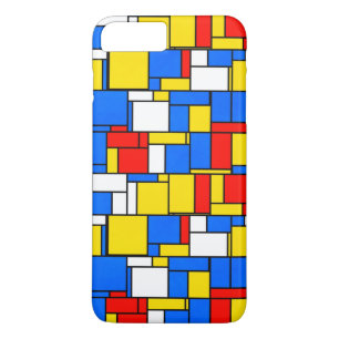 Mondriaan geïnspireerd Stijl Rood Blauw Geel Patro Case-Mate iPhone Case
