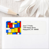 Mondriaan geïnspireerd Stijl Rood Blauw Geel Patro Etiket (Insitu)