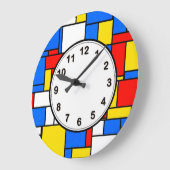 Mondriaan geïnspireerd Stijl Rood Blauw Geel Patro Grote Klok (Hoek)