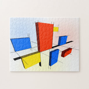 Mondriaan geïnspireerde 3D Legpuzzel