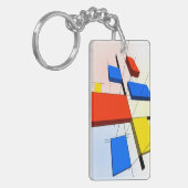 Mondriaan geïnspireerde 3D Sleutelhanger (Voorkant Links)