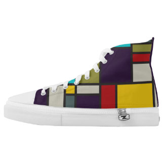 Mondriaan geïnspireerde 'compositie in schoen' kun high top schoenen