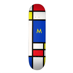 Mondriaan geïnspireerde geometrische vormgeving A Persoonlijk Skateboard