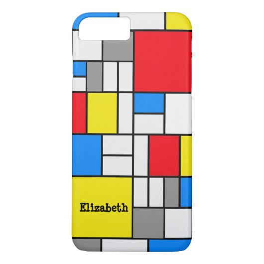 Mondriaan geïnspireerde geometrische vormgeving Ab Case-Mate iPhone Case (Achterkant)