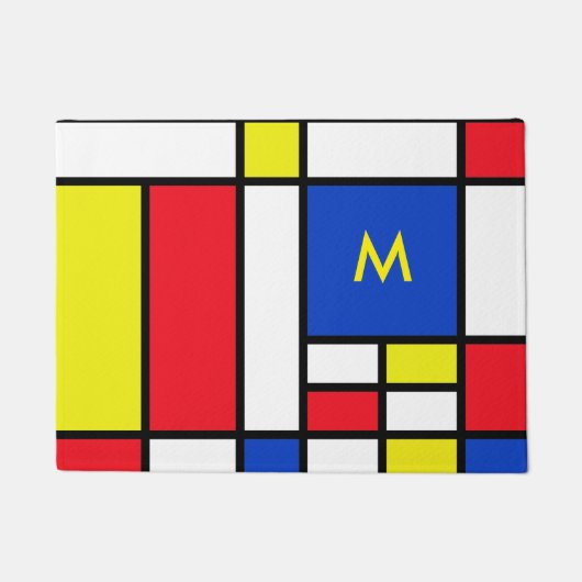 Mondriaan geïnspireerde geometrische vormgeving Ab Deurmat (Voorkant)