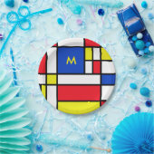 Mondriaan geïnspireerde geometrische vormgeving Ab Papieren Bordje (Feest)