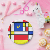 Mondriaan geïnspireerde geometrische vormgeving Ab Papieren Bordje (Feest)