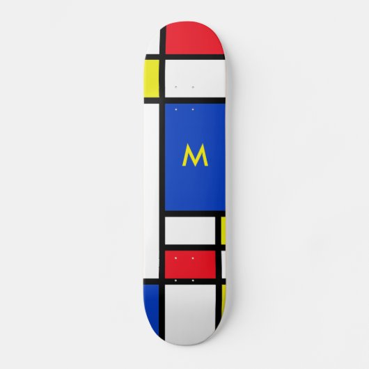 Mondriaan geïnspireerde geometrische vormgeving Ab Persoonlijk Skateboard (Voorkant)