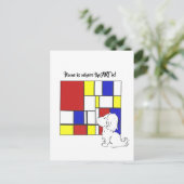 Mondriaan Geïnspireerde Kamille Briefkaart (Staand voorkant)