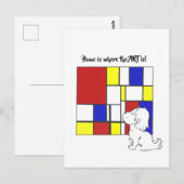 Mondriaan Geïnspireerde Kamille Briefkaart (Voorkant / Achterkant)