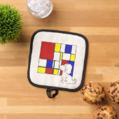 Mondriaan Geïnspireerde Kamille Pannenlap (Top down)