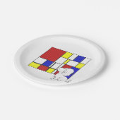 Mondriaan Geïnspireerde Kamille Papieren Bordje (Gekanteld)