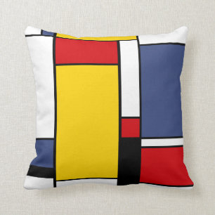 Mondriaan geïnspireerde moderne geometrische stij kussen