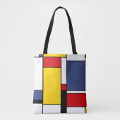 Mondriaan geïnspireerde moderne geometrische stijl tote bag (Voorkant)