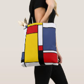 Mondriaan geïnspireerde moderne geometrische stijl tote bag (Dichtbij)
