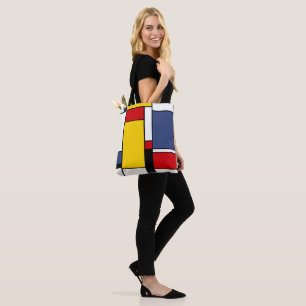 Mondriaan geïnspireerde moderne geometrische stijl tote bag