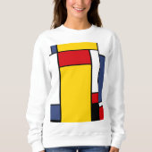 Mondriaan geïnspireerde moderne geometrische stijl trui (Voorkant)