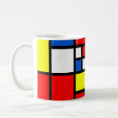 Mondriaan Gele Rode Blauwe Mok (Links)