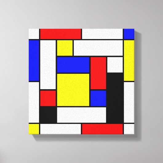 Mondriaan Geometric Art 2 Canvas Afdruk (Voorkant)
