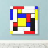 Mondriaan Geometric Art 2 Canvas Afdruk (Insitu (Houten vloer))