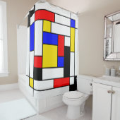 Mondriaan Geometric Art 2 Douchegordijn (In situ)