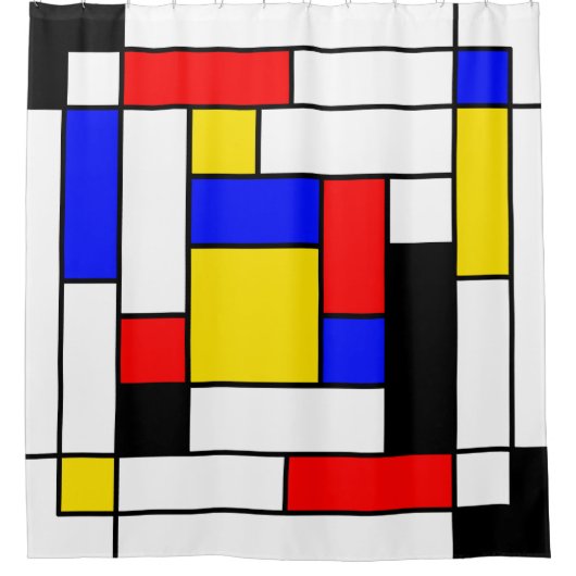 Mondriaan Geometric Art 2 Douchegordijn (Voorkant)