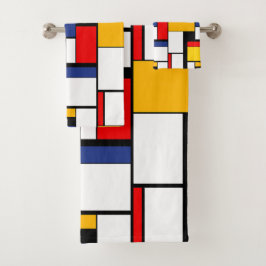 Mondriaan Geometric Minimalist Comopsition Modern Bad Handdoek