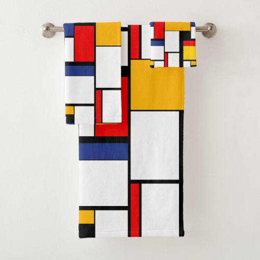 Mondriaan Geometric Minimalist Comopsition Modern Bad Handdoek (Insitu)