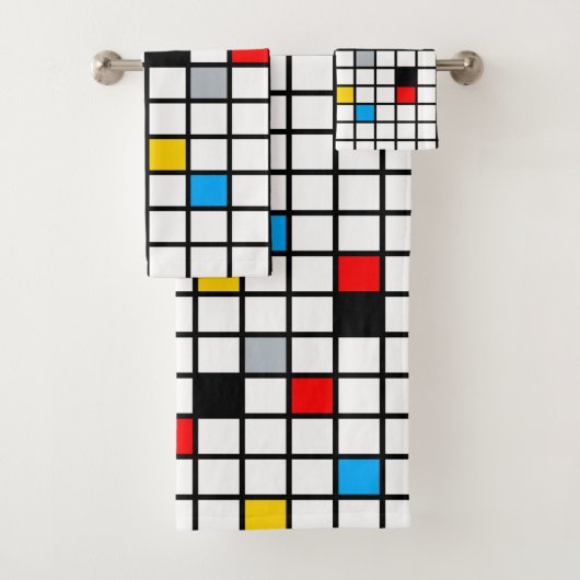 Mondriaan Geometric Minimalist Comopsition Modern Bad Handdoek (Insitu)
