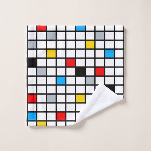 Mondriaan Geometric Minimalist Comopsition Modern Bad Handdoek (Wasdoekje)