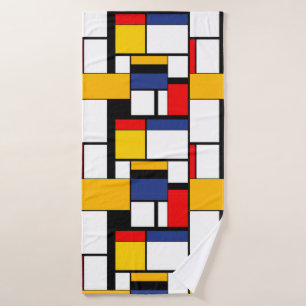 Mondriaan Geometric Minimalist Comopsition Modern Badhanddoek