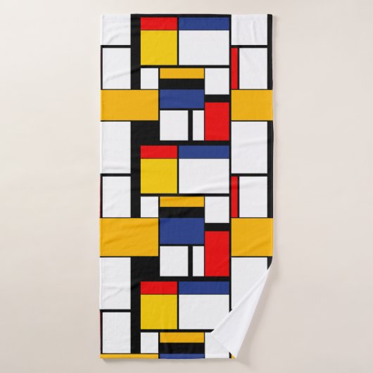 Mondriaan Geometric Minimalist Comopsition Modern Badhanddoek (Badhanddoek)